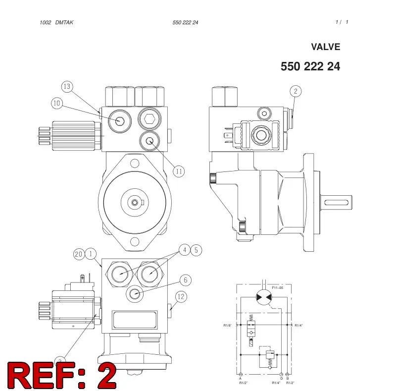 55023124 550 231 24 PRESSURE REGULATING VALVE - Sandvik Technical Drawing