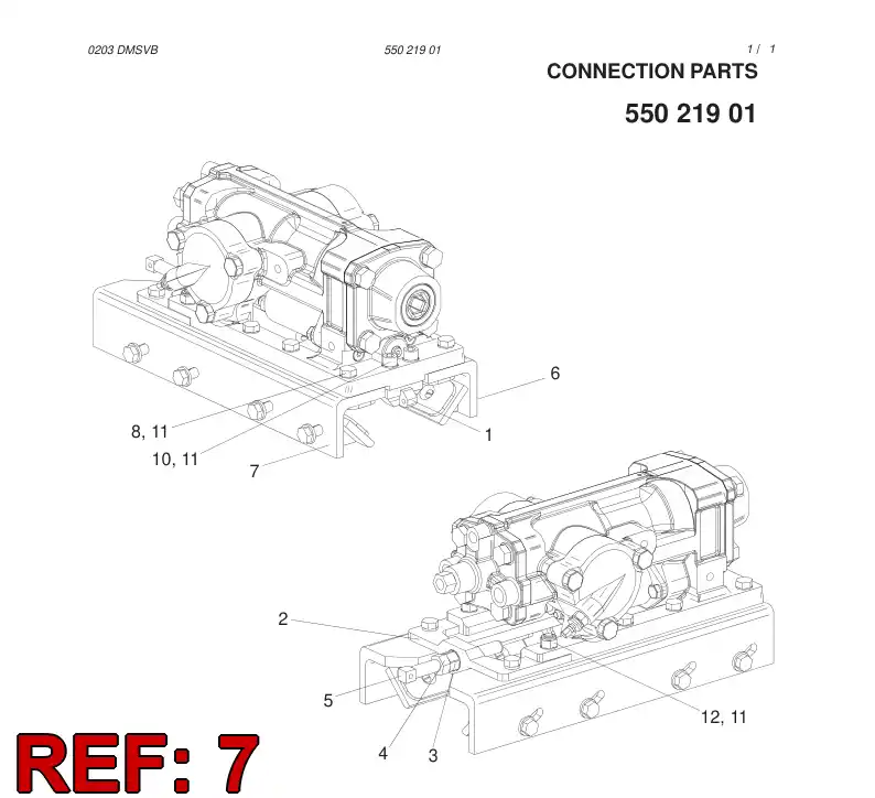 55023201 550 232 01 CONNECTION PARTS - Sandvik Technical Drawing