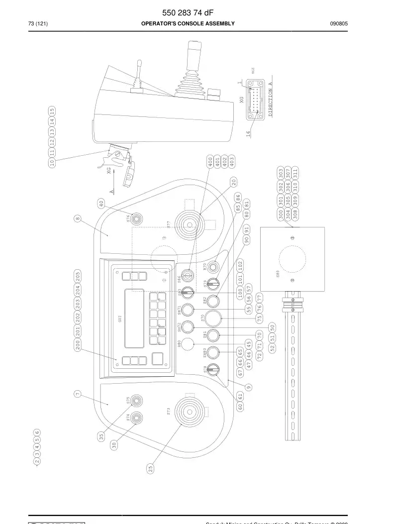 55023248 550 232 48 Wiring instruction - Sandvik Technical Drawing