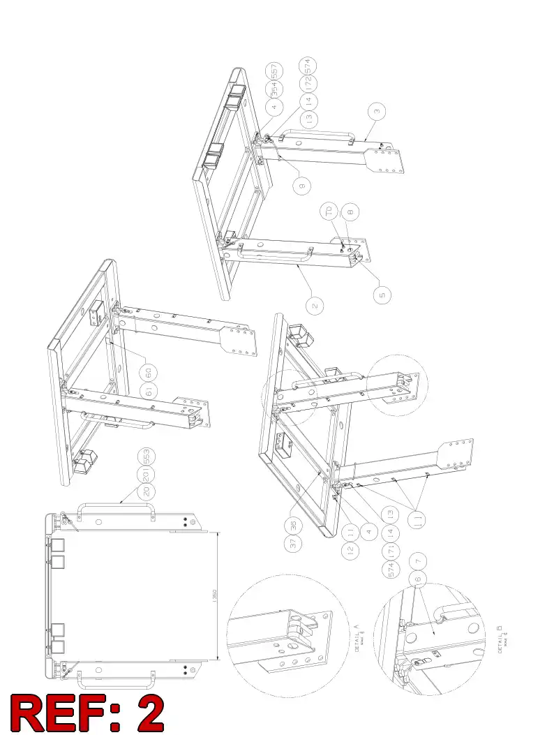 55023307 550 233 07 BEAM - Sandvik Technical Drawing