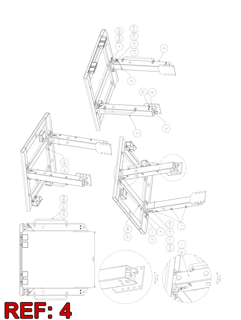 55023309 550 233 09 BEAM - Sandvik Technical Drawing