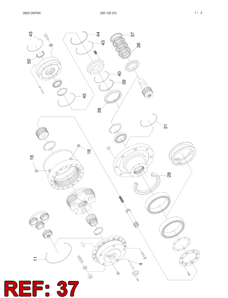 55023345 550 233 45 FRICTION DISC - Sandvik Technical Drawing