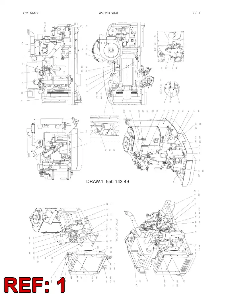 55023434 550 234 34 ENGINE ASSEMBLY - Sandvik Technical Drawing