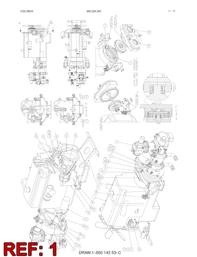 55023435 550 234 35 ENGINE - Sandvik Technical Drawing