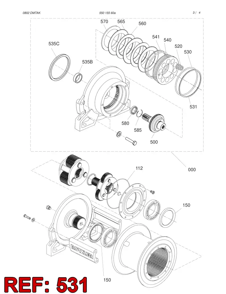 55023499 550 234 99 Ring, Backing - Sandvik Technical Drawing