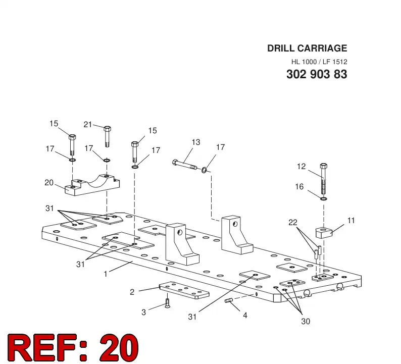 55023615 550 236 15 SUPPORTING BLOCK - Sandvik Technical Drawing