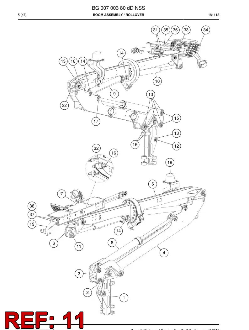 55023655 550 236 55 Taper pin - Sandvik Technical Drawing