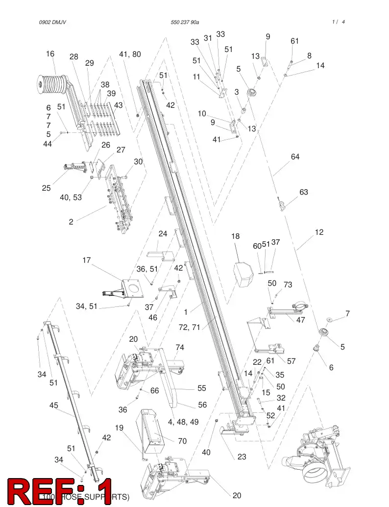 55023707 550 237 07 RAIL BEAM - Sandvik Technical Drawing