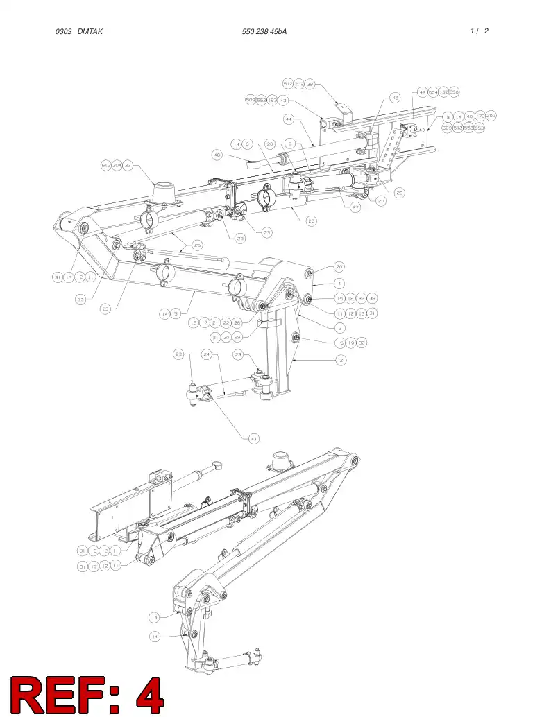 55023733 550 237 33 CONTROL ARM - Sandvik Technical Drawing
