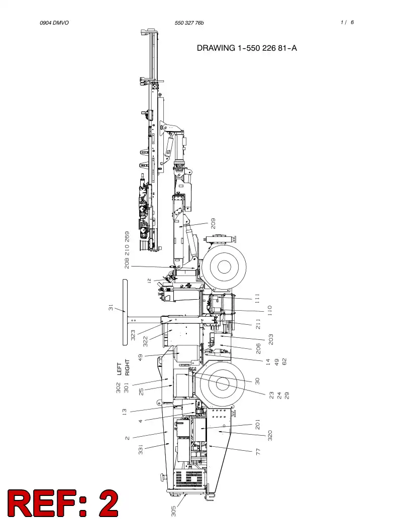 55023792 550 237 92 COVERS ASSEMBLY - Sandvik Technical Drawing