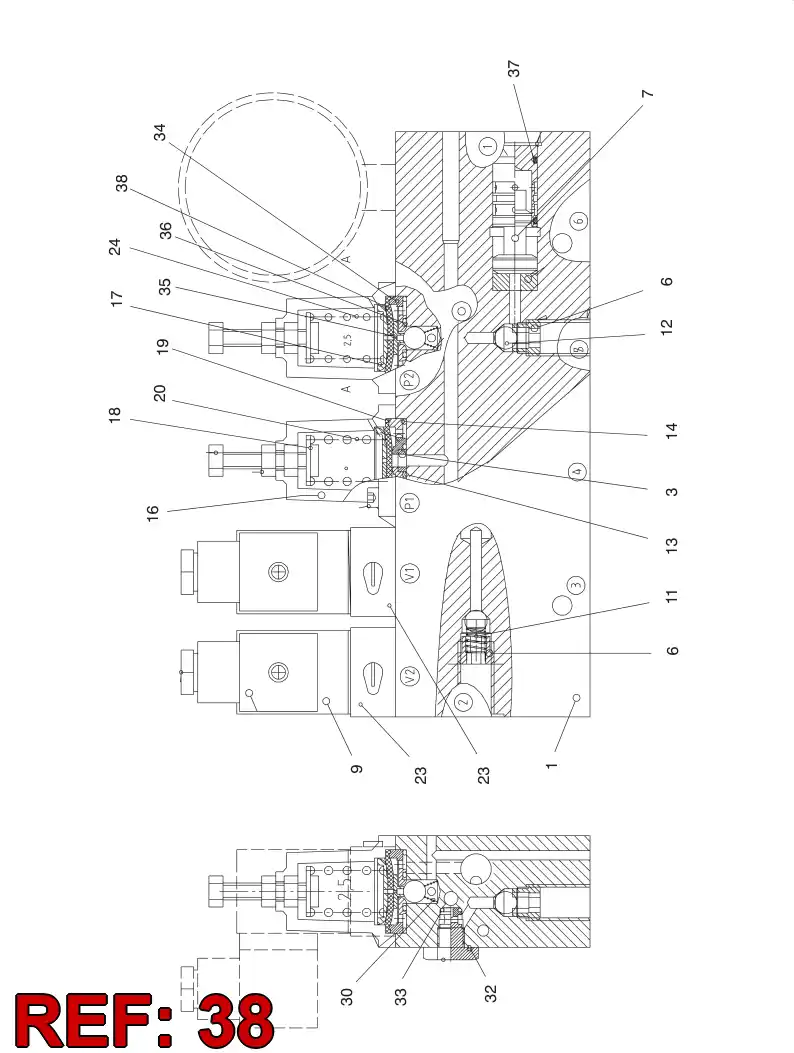 55024136 550 241 36 DIAPHRAGM - Sandvik Technical Drawing