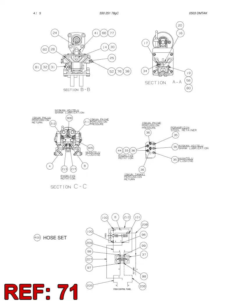 55024207 550 242 07 BUSHING - Sandvik Technical Drawing