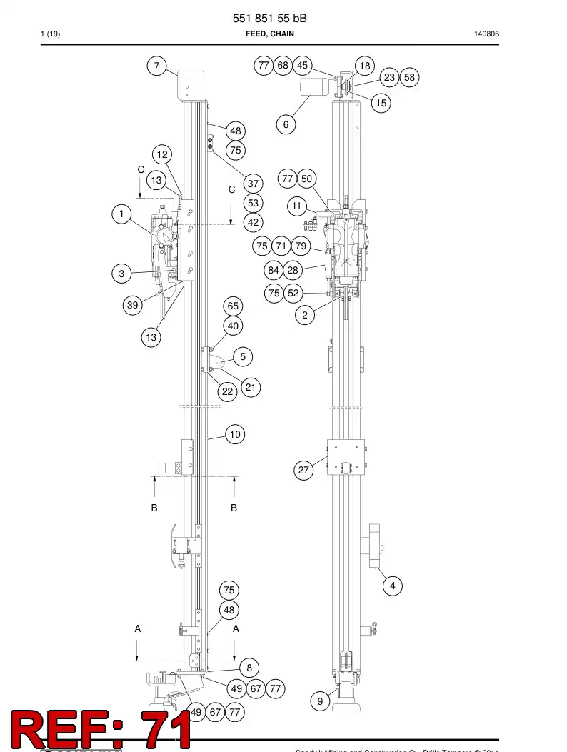 55024207a 550 242 07a Bushing - Sandvik Technical Drawing