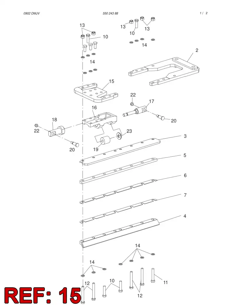 55024248 550 242 48 Plate, Flex - Sandvik Technical Drawing
