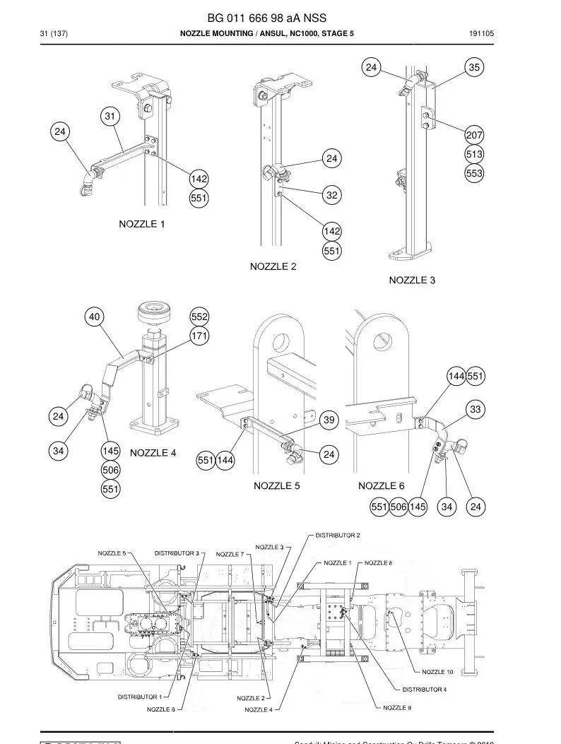 55024328a 550 243 28a Adapter, Hydraulic - Sandvik Technical Drawing
