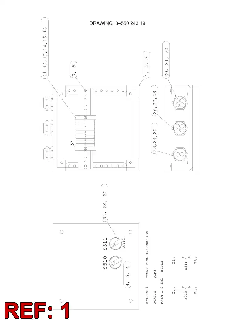55024334 550 243 34 STEEL ENCLOSURE - Sandvik Technical Drawing