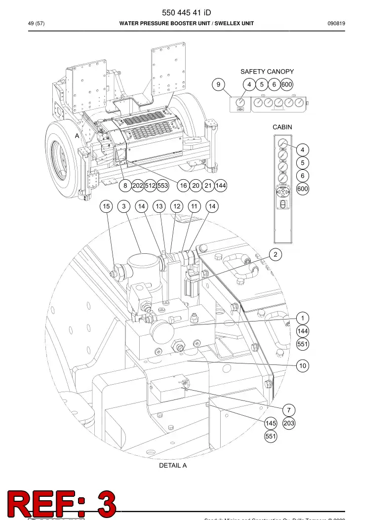 55024353a 550 243 53a Water filter - Sandvik Technical Drawing