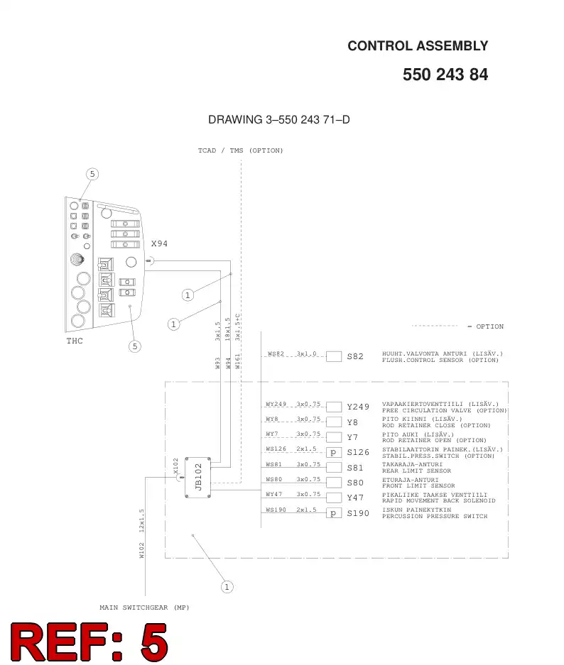 55024402 550 244 02 ELECTRIC COMPONENT ASSEMBLY - Sandvik Technical Drawing