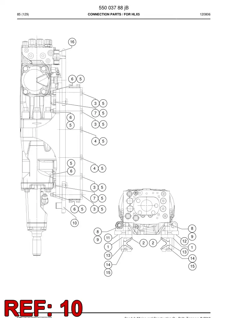 55024414 550 244 14 Mounting piece - Sandvik Technical Drawing