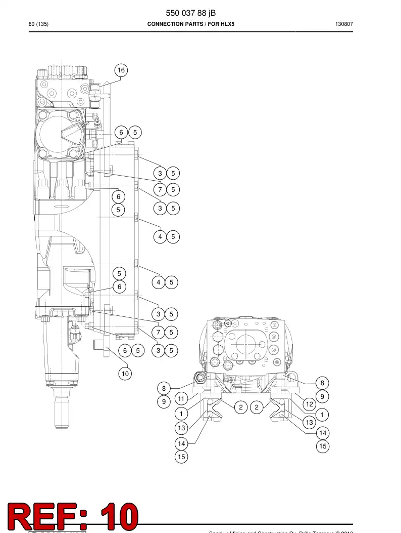 55024414a 550 244 14a Mounting piece - Sandvik Technical Drawing