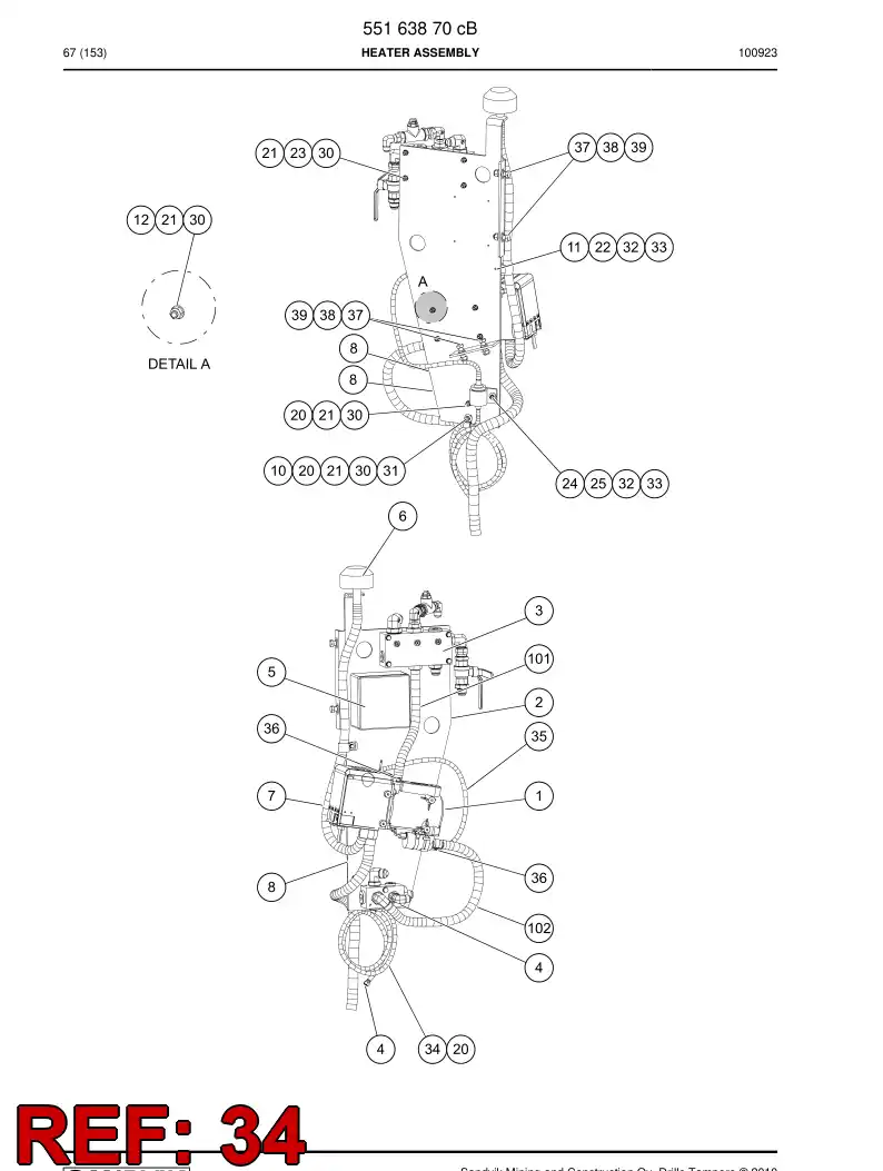 55024471a 550 244 71a Hose, Fuel - Sandvik Technical Drawing