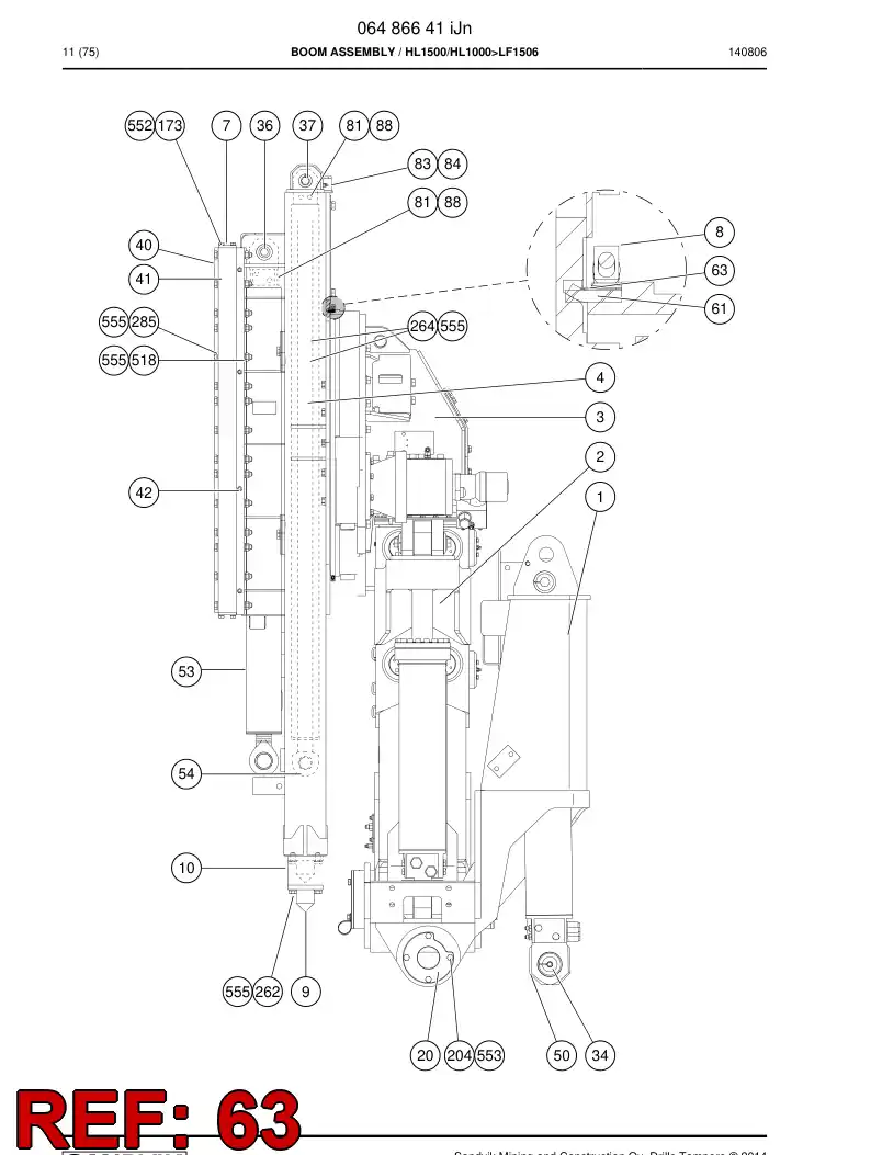 55024520b 550 245 20b Strip - Sandvik Technical Drawing