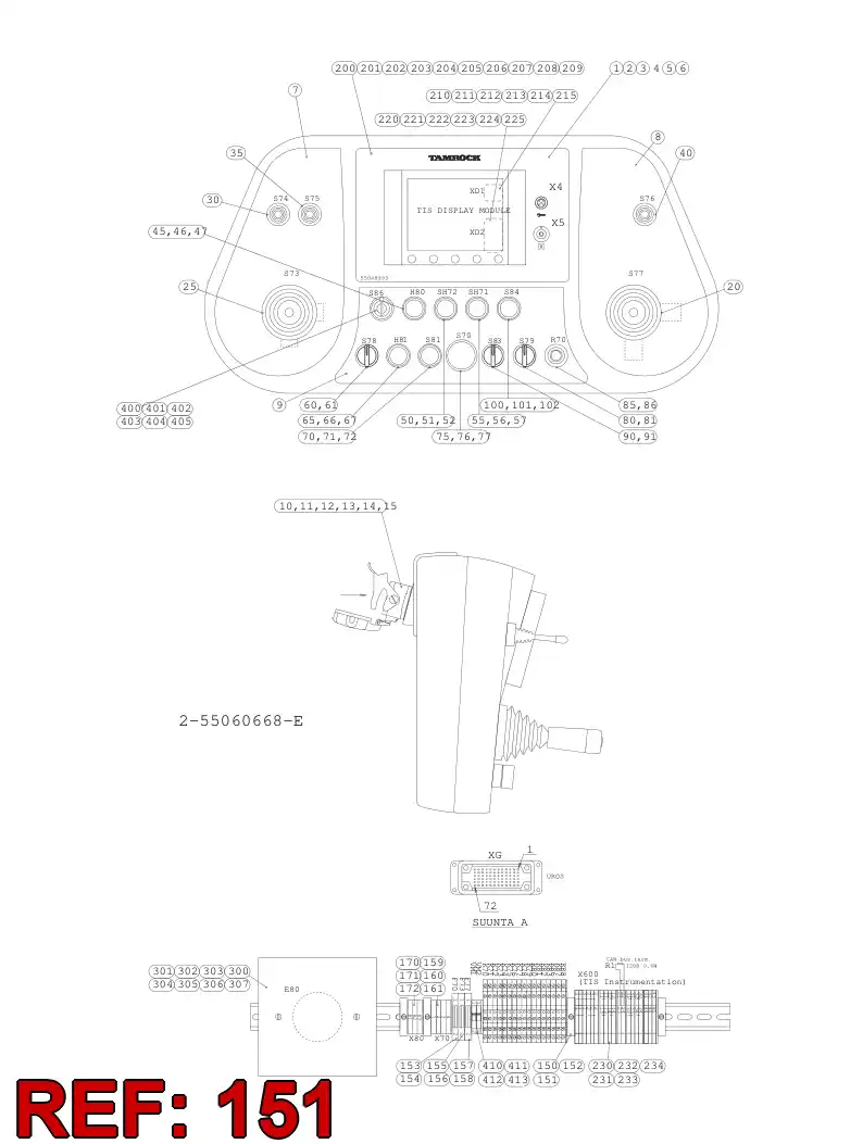 55024572 550 245 72 Relay, Terminal - Sandvik Technical Drawing