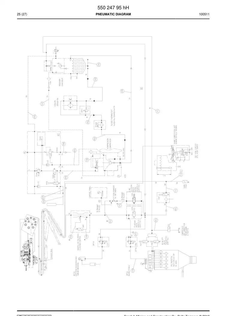 55024795h 550 247 95h PNEUMATIC DIAGRAM - Sandvik Technical Drawing