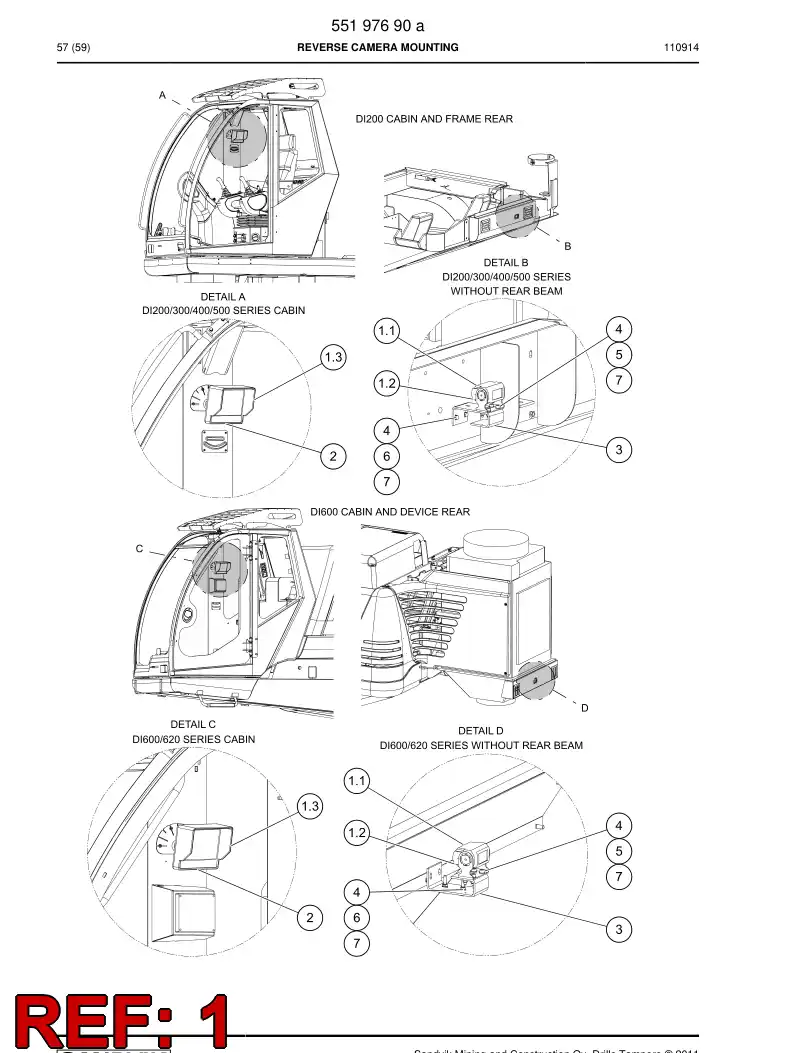 55024796b 550 247 96b REVERSE CAMERA - Sandvik Technical Drawing