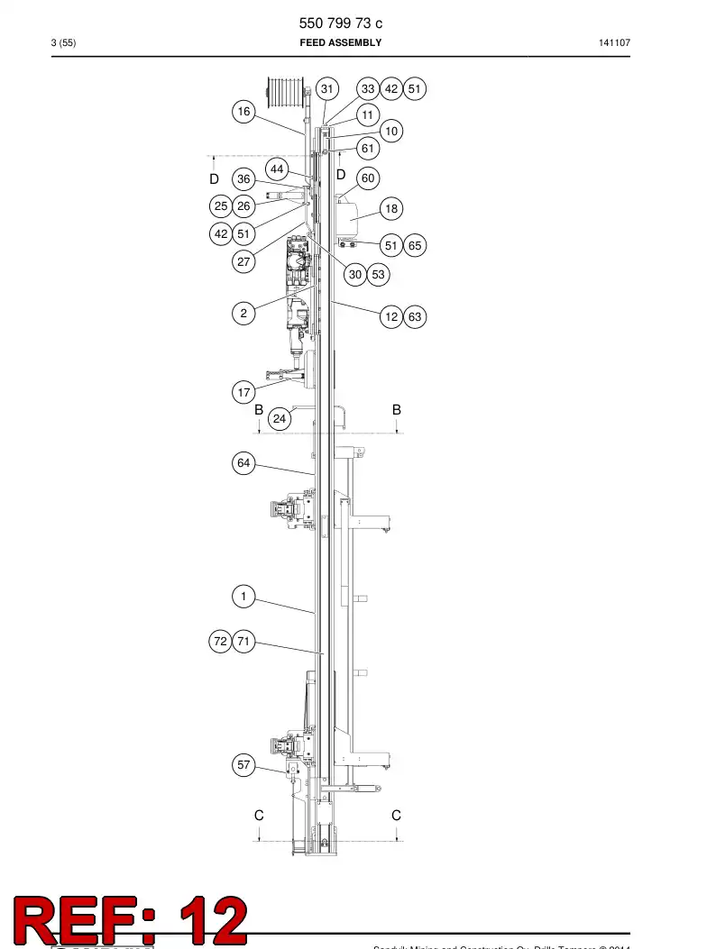 55024888a 550 248 88a Chain - Sandvik Technical Drawing