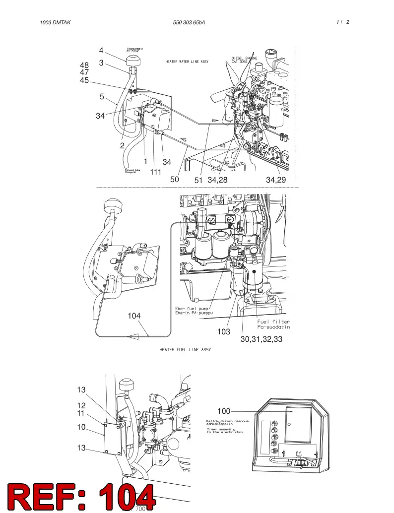 55024895 550 248 95 Hose, Fuel - Sandvik Technical Drawing