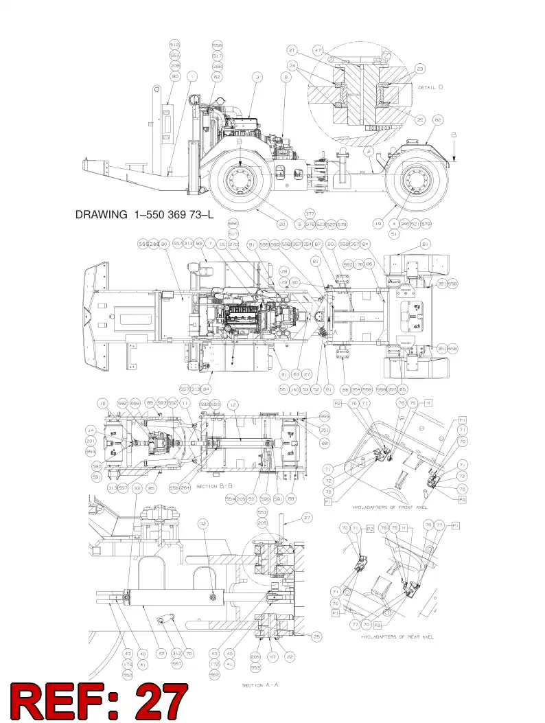 55025162 550 251 62 HOSE SUPPORT ASSEMBLY - Sandvik Technical Drawing