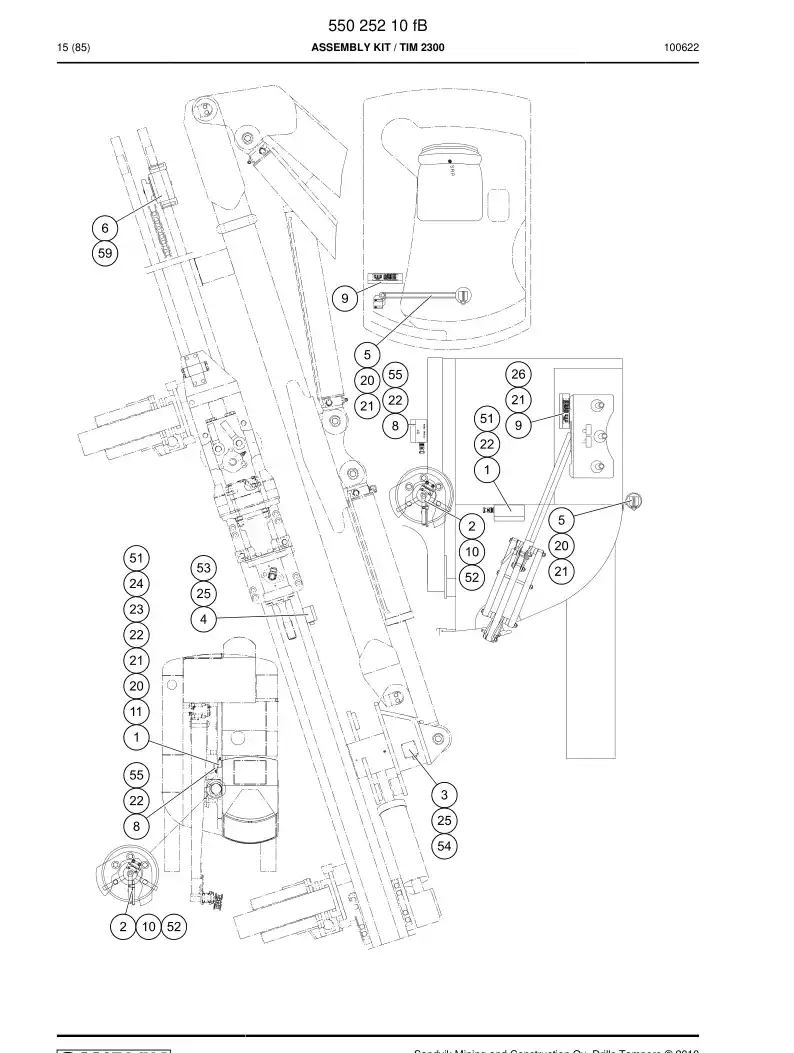 55025210f 550 252 10f ASSEMBLY KIT - Sandvik Technical Drawing