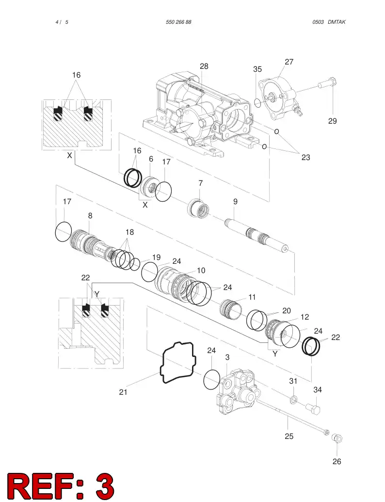 55025226 550 252 26 REAR COVER - Sandvik Technical Drawing