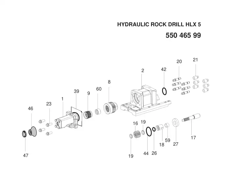 55025293 550 252 93 SEAL KIT FOR ROCK DRILL - Sandvik Technical Drawing