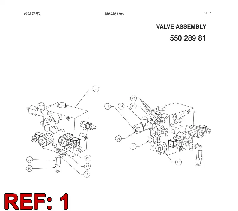 55025301 550 253 01 VALVE ASSEMBLY - Sandvik Technical Drawing
