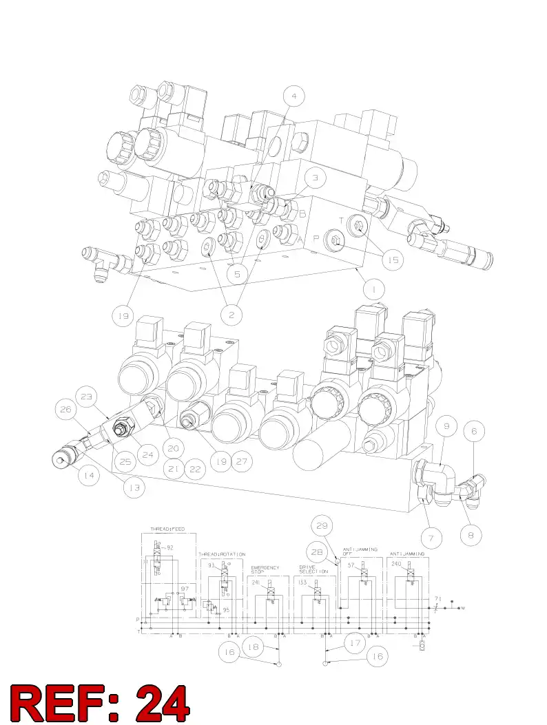 55025305 550 253 05 THROTTLE VALVE - Sandvik Technical Drawing