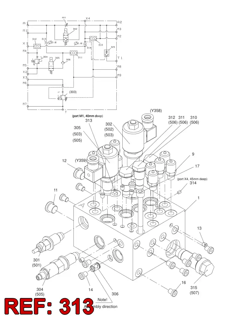 55025351 550 253 51 NOZZLE - Sandvik Technical Drawing