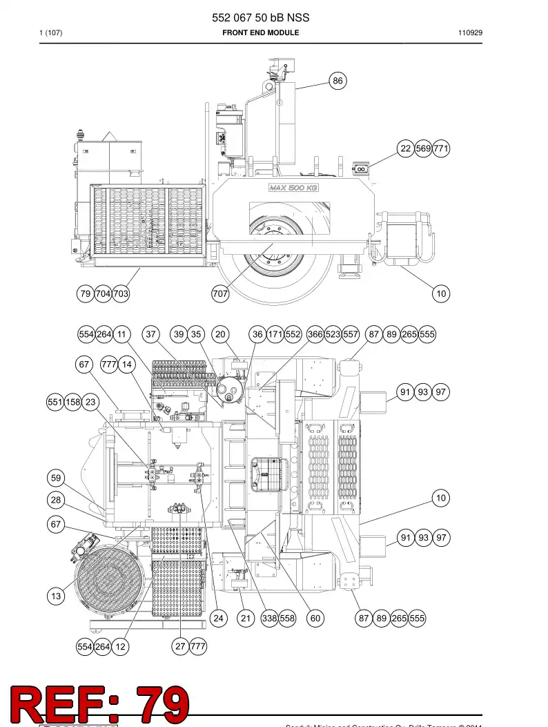 55025360 550 253 60 Supporting block - Sandvik Technical Drawing
