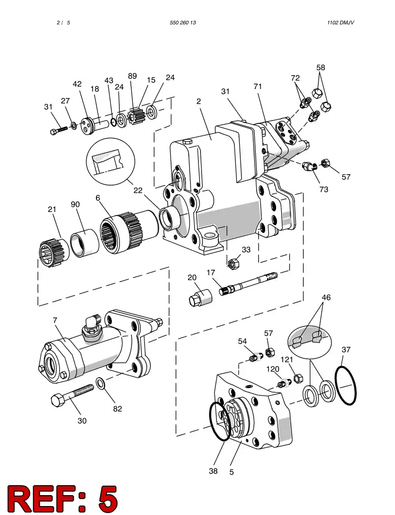 55025363 550 253 63 SPACER ASSY - Sandvik Technical Drawing