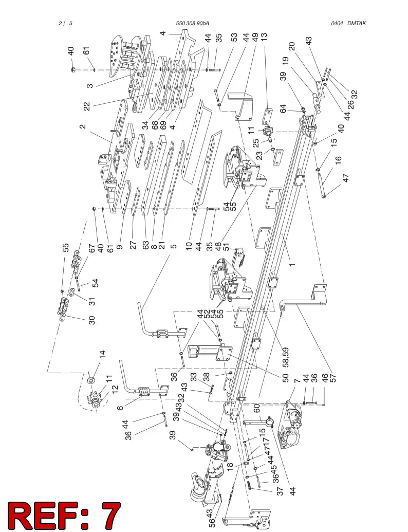 55025454 550 254 54 FEED MECHANISM - Sandvik Technical Drawing