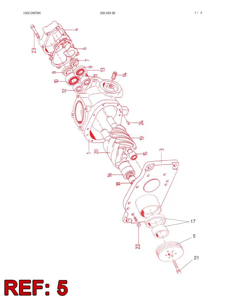 55025458 550 254 58 Pulley, Belt - Sandvik Technical Drawing
