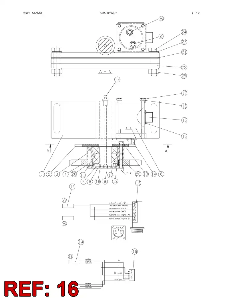 55025561 550 255 61 FRAME CONNECTOR - Sandvik Technical Drawing