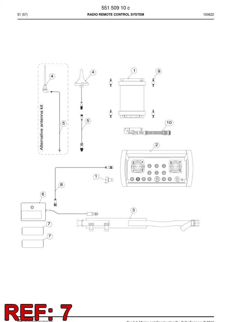 55025570b 550 255 70b Joystick - Sandvik Technical Drawing