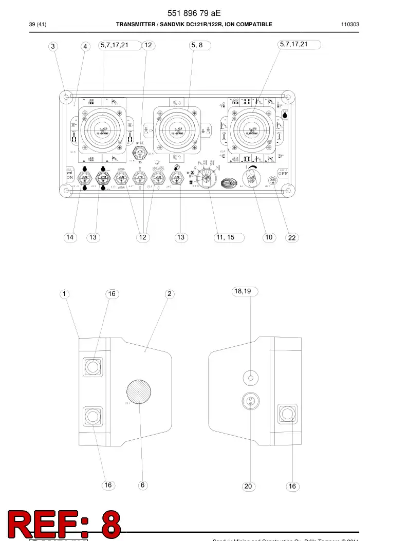 55025574b 550 255 74b Joystick - Sandvik Technical Drawing