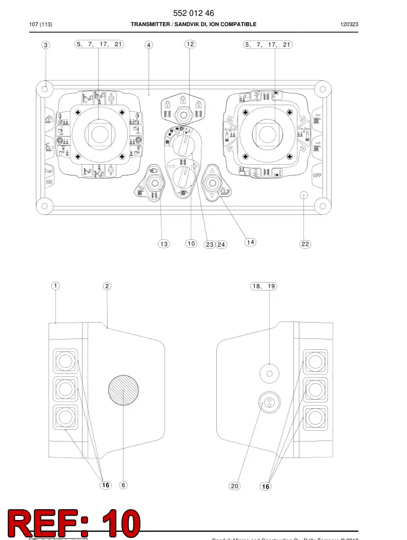 55025578a 550 255 78a Potentiometer - Sandvik Technical Drawing