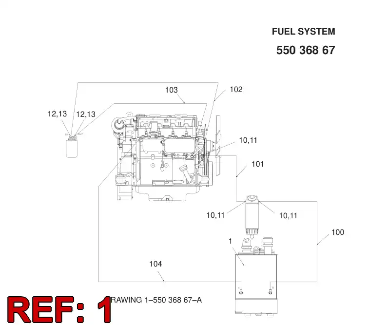 55025597 550 255 97 FUEL TANK ASSEMBLY - Sandvik Technical Drawing