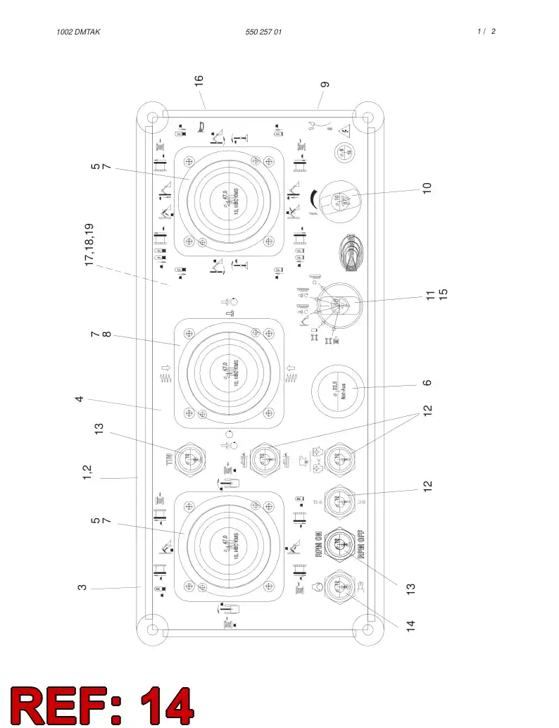 55025631 550 256 31 TOGGLE SWITCH - Sandvik Technical Drawing