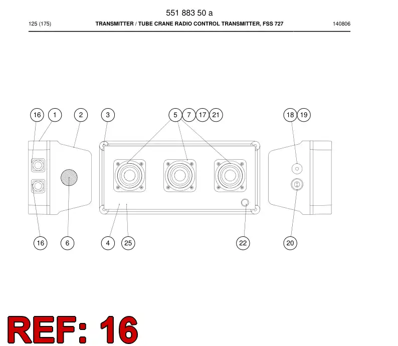 55025635b 550 256 35b Pushbutton - Sandvik Technical Drawing