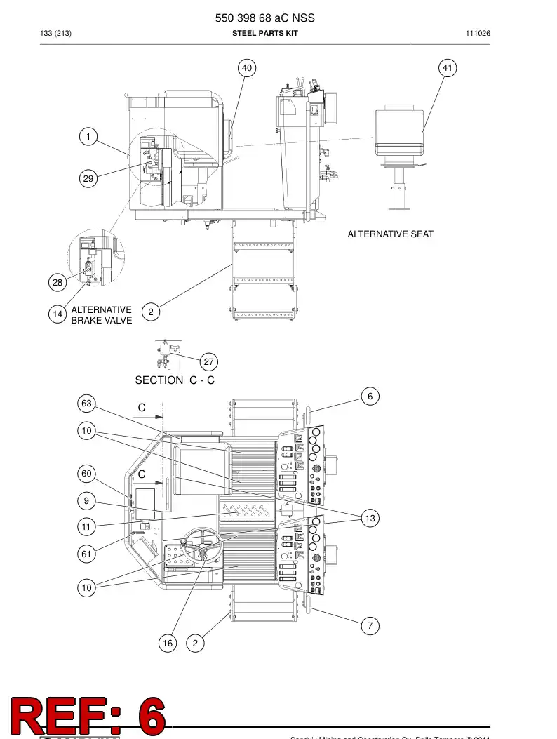 55025645 550 256 45 Railing - Sandvik Technical Drawing